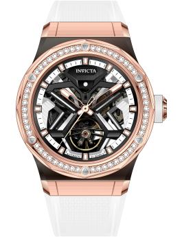 Invicta Objet D Art 70137 Ανδρικό Ρολόι - Αυτόματος Μηχανισμός - Ανοξείδωτο Ατσάλι με Ασημένιο Καντράν - 45 mm - Με 48 Διαμάντια