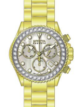 Invicta Reserve 51628 férfi karóra - kvarc szerkezet - Gyémánt, rozsdamentes acél gyöngyház számlappal - 48 mm - 36 gyémánttal