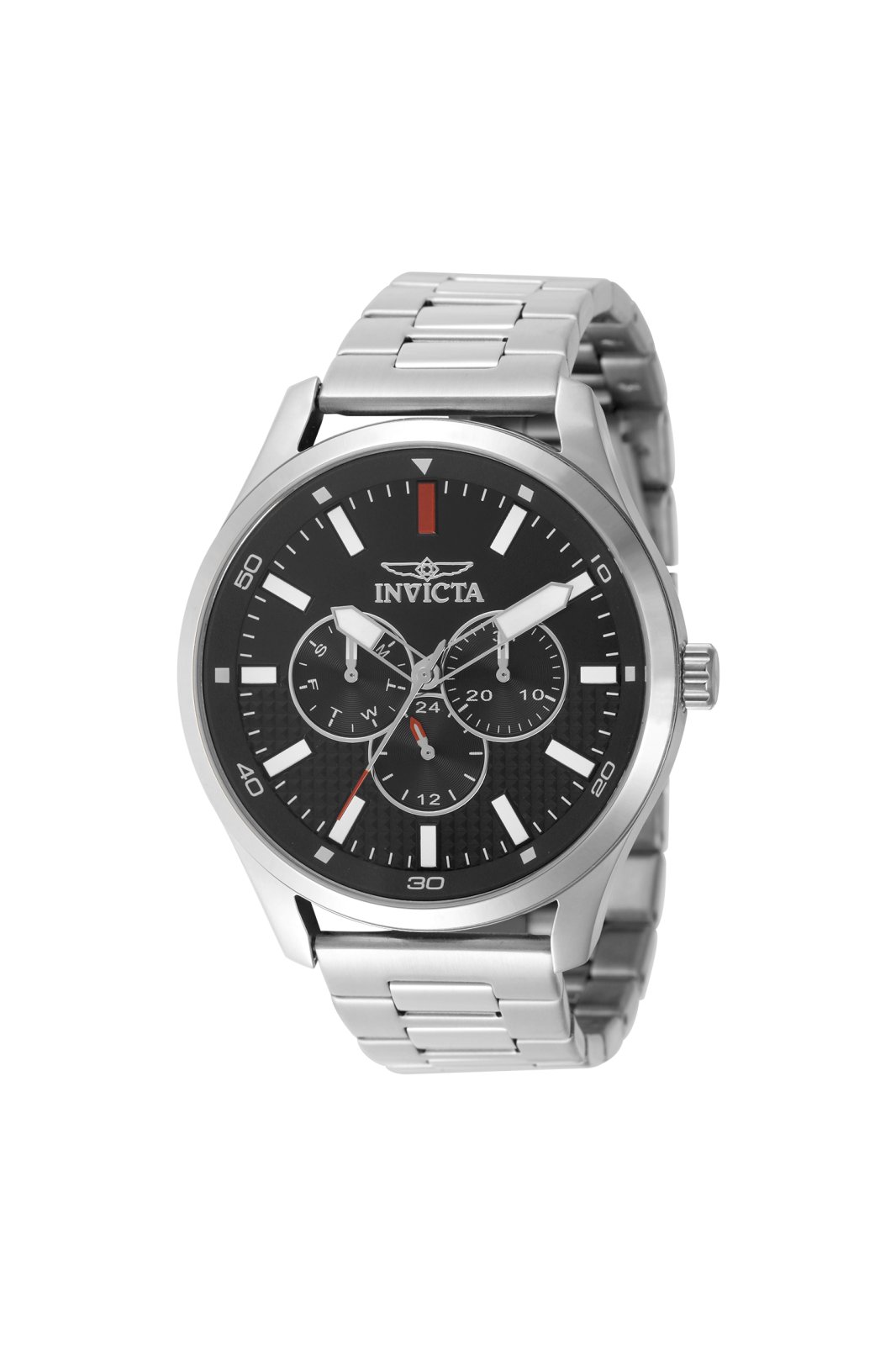Invicta Specialty 49962 Ανδρικό Ρολόι - Quartz Μηχανισμός - Ανοξείδωτο Ατσάλι με Μαύρο Καντράν - 46 mm