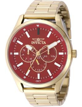 Invicta Specialty 49965 Мъжки часовник - Кварцов механизъм - Неръждаема стомана с червен циферблат - 46 мм