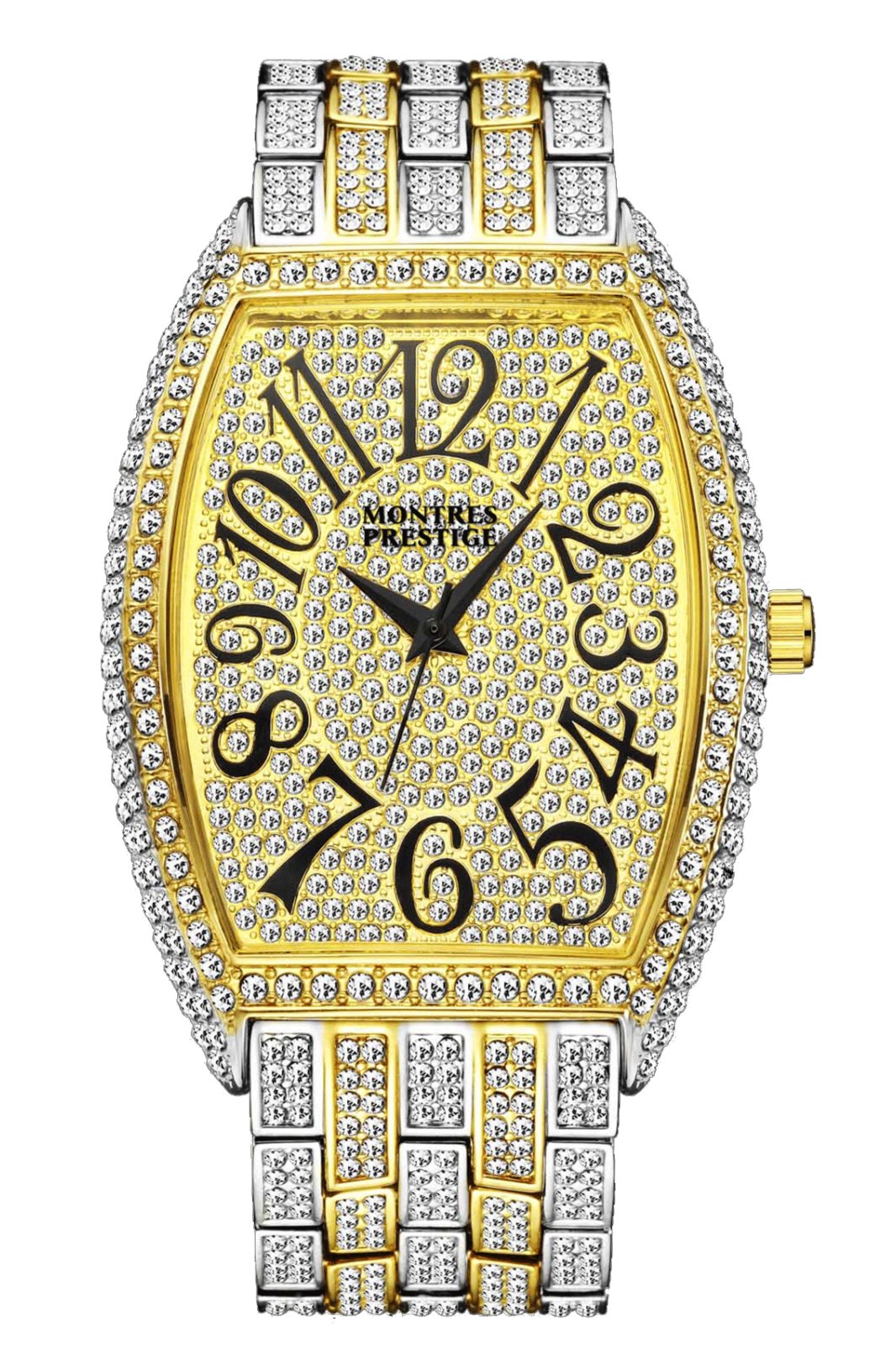 Montres Prestige Classic MPW-0174 Ανδρικό Ρολόι - Quartz Μηχανισμός - Μέταλλο με Χρυσό Καντράν - 42 mm