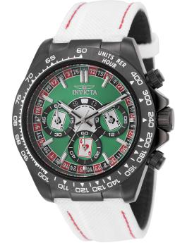 Invicta Speedway 50807 Zegarek męski - Mechanizm kwarcowy - Stal nierdzewna z zieloną tarczą - 40 mm