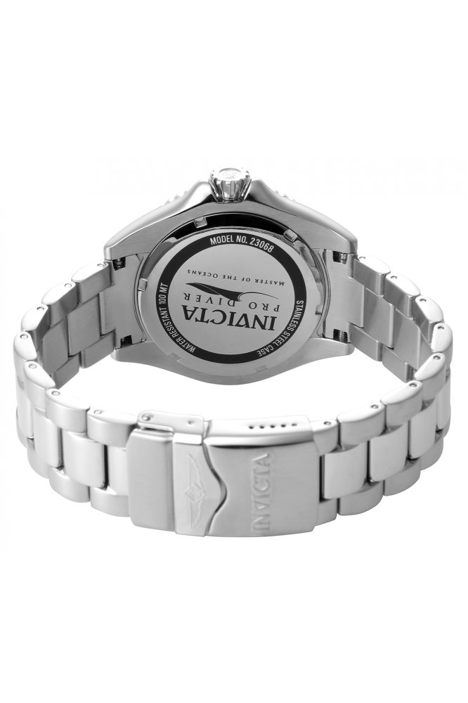 Invicta Pro Diver 23068 Miesten kello - Kvartsikoneisto - Ruostumaton teräs mustalla kellotaululla - 48 mm