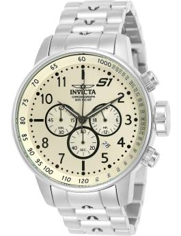 Invicta S1 Rally 23077 Herren Uhr - Quartz Bewegung - Edelstahl mit elfenbeinfarbenem Zifferblatt - 48 mm
