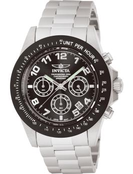 Invicta Speedway 10701 herreur - Quartz værk - Rustfrit stål med sort skive - 43 mm