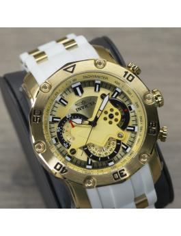 Invicta Pro Diver - SCUBA 23424 Pánske Hodinky - Quartz Hnací Mechanizmus - Nerezová Oceľ s Zlatým Ciferníkom - 50 mm