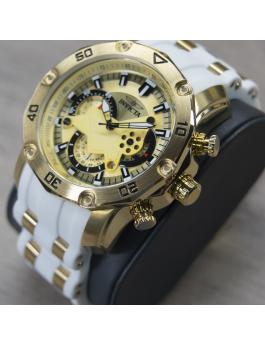 Invicta Pro Diver - SCUBA 23424 Pánske Hodinky - Quartz Hnací Mechanizmus - Nerezová Oceľ s Zlatým Ciferníkom - 50 mm