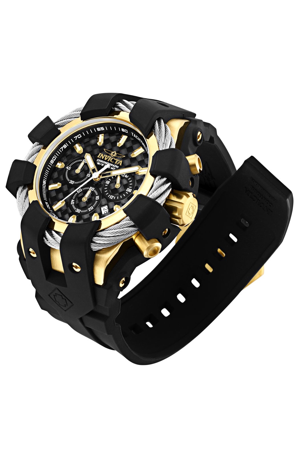 Invicta Bolt Orologio Uomo In Acciaio Inox, Movimento Quarzo, Quadrante Nero, Cassa 48mm, Impermeabile 20 Bar
