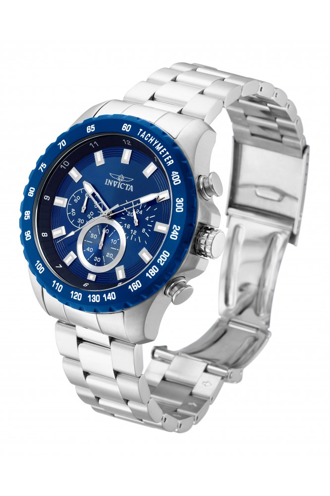 Invicta Speedway 24212 Men's Watch - Quartz Movement - Stainless Steel with Blue Dial - 48 mm