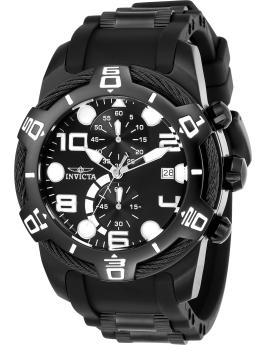 Invicta Bolt 24220 Reloj de Hombre - Movimiento de Cuarzo - Acero Inoxidable con Esfera Negra - 50 mm