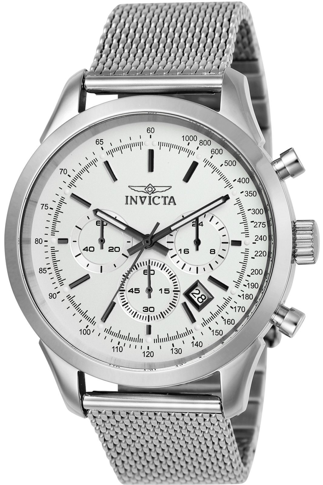 Invicta Speedway 25222 Zegarek męski - Mechanizm kwarcowy - Stal nierdzewna z różowo-złotą tarczą - 45 mm