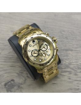 Invicta Pro Diver - SCUBA 0074 Relógio Masculino - Movimento de Quartzo - Aço Inoxidável com Mostrador Dourado - 48 mm