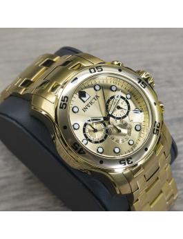 Invicta Pro Diver - SCUBA 0074 Relógio Masculino - Movimento de Quartzo - Aço Inoxidável com Mostrador Dourado - 48 mm