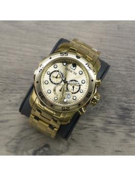 Invicta Pro Diver - SCUBA 0074 Relógio Masculino - Movimento de Quartzo - Aço Inoxidável com Mostrador Dourado - 48 mm