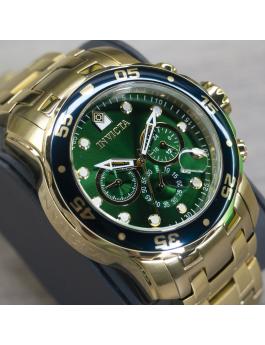 Invicta Pro Diver - SCUBA 0075 Relógio Masculino - Movimento de Quartzo - Aço Inoxidável com Mostrador Verde - 48 mm