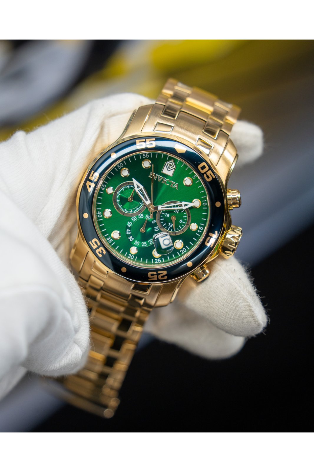 Invicta Pro Diver - SCUBA 0075 Relógio Masculino - Movimento de Quartzo - Aço Inoxidável com Mostrador Verde - 48 mm