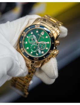 Invicta Pro Diver - SCUBA 0075 Relógio Masculino - Movimento de Quartzo - Aço Inoxidável com Mostrador Verde - 48 mm