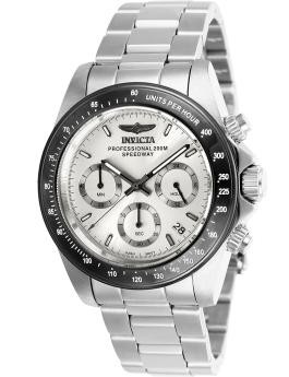 Invicta Speedway 26111 Reloj de Hombre - Movimiento de Cuarzo - Acero Inoxidable con Esfera Plateada - 39 mm