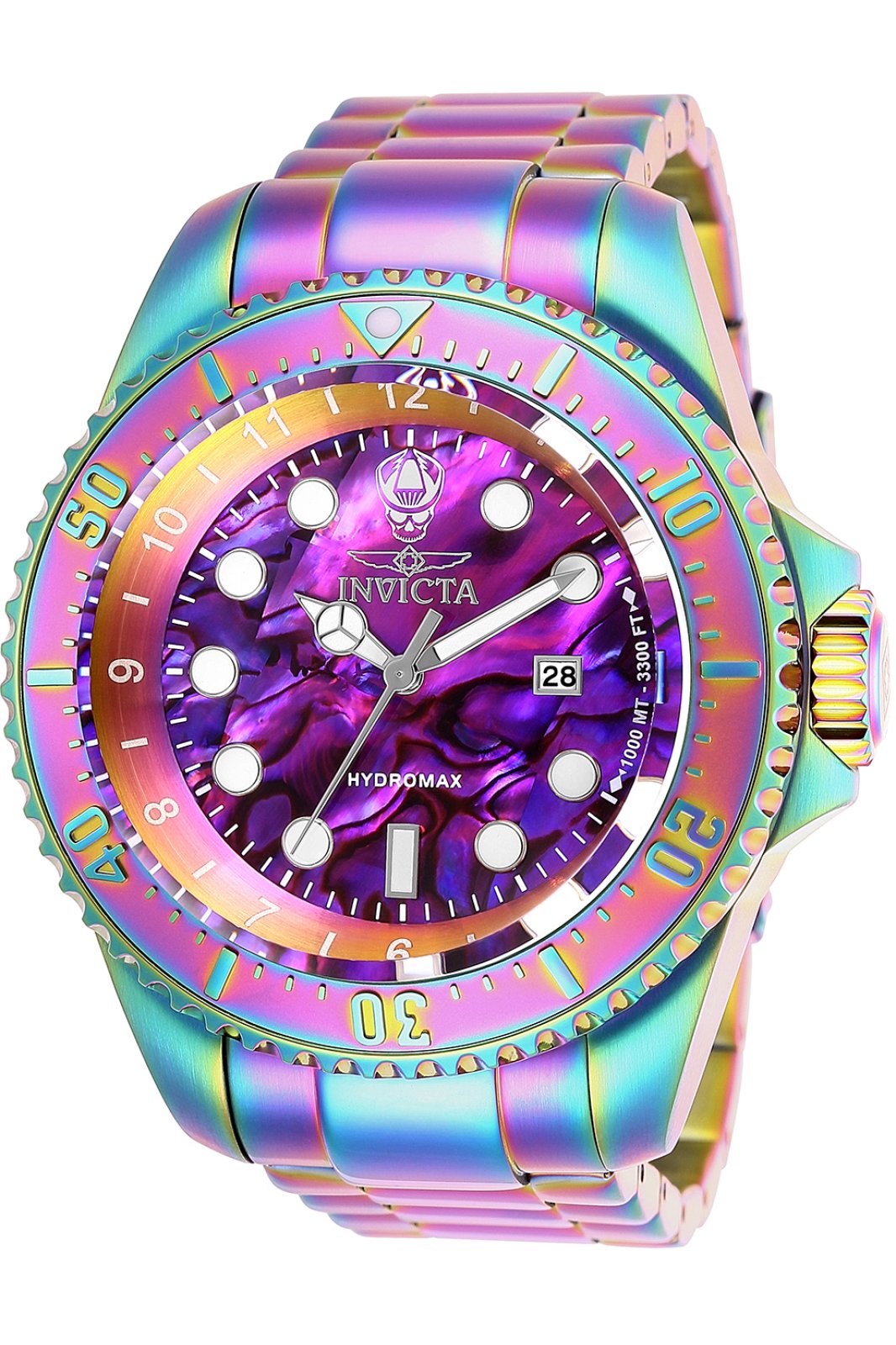 Montre INVICTA Hydromax 44746 Pour Homme - Boîtier Acier Inoxydable 52 Mm, Cadran Or, étanche 100 Bars, Mouvement Quartz