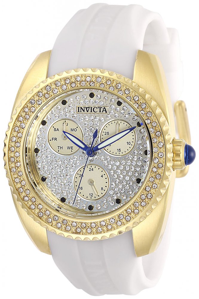 Invicta Angel 28484 Naisten kello - Kvartsikoneisto - Ruostumaton teräs kultaisella kellotaululla - 38 mm