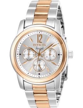 Invicta Angel 11736 Reloj de Mujer - Movimiento de Cuarzo - Acero Inoxidable con Esfera Plateada - 38 mm