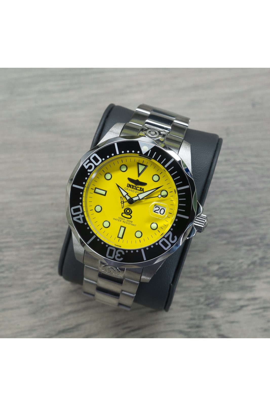 Invicta Grand Diver 3048 Relógio Masculino - Movimento Automático - Aço Inoxidável com Mostrador Amarelo - 47 mm
