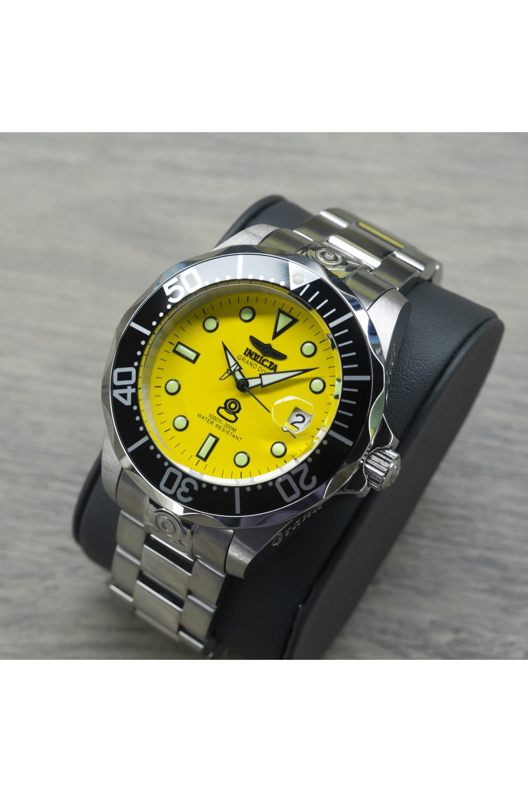 Invicta Grand Diver 3048 Relógio Masculino - Movimento Automático - Aço Inoxidável com Mostrador Amarelo - 47 mm