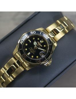 Invicta Pro Diver 8943 Reloj de mujer - Movimiento de cuarzo - Acero inoxidable con esfera negra - 24 mm