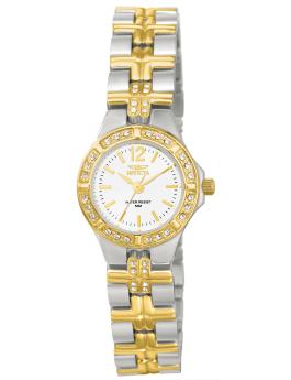 Invicta Wildflower 0127 Reloj de Mujer - Movimiento de Cuarzo - Acero Inoxidable con Esfera Blanca - 21 mm