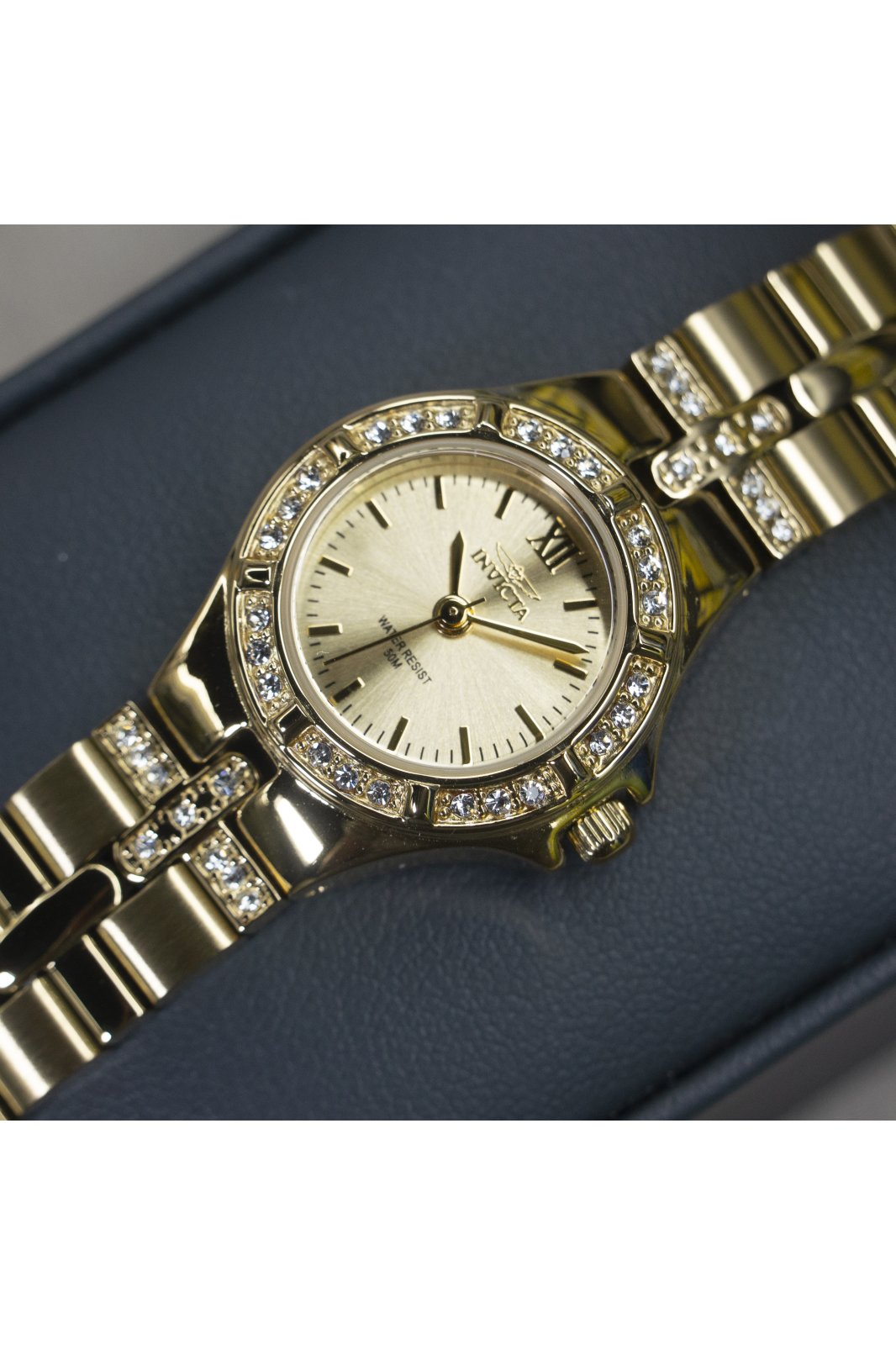 Invicta Wildflower 0134 Orologio da Donna - Movimento al Quarzo - Acciaio Inossidabile con Quadrante Dorato - 21 mm