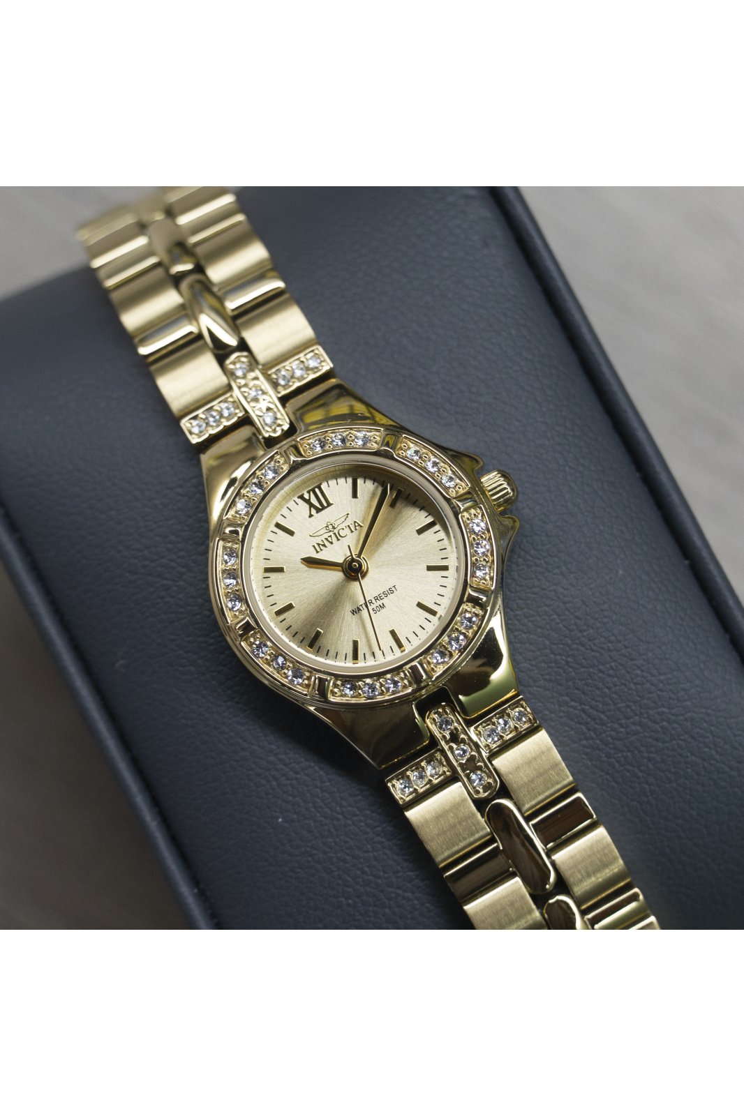 Invicta Wildflower 0134 Orologio da Donna - Movimento al Quarzo - Acciaio Inossidabile con Quadrante Dorato - 21 mm
