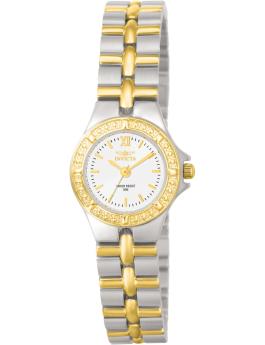 Invicta Wildflower 0136 Reloj para Mujer - Movimiento de Cuarzo - Acero Inoxidable con Esfera Blanca - 21 mm