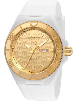 TechnoMarine Cruise TM-115064 Reloj para Hombre - Movimiento de Cuarzo - Acero Inoxidable con Esfera Dorada - 46 mm - Con Correas Extra