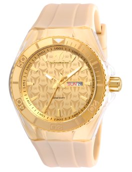 TechnoMarine Cruise TM-115064 Reloj para Hombre - Movimiento de Cuarzo - Acero Inoxidable con Esfera Dorada - 46 mm - Con Correas Extra