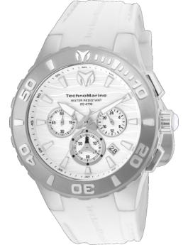 TechnoMarine Cruise TM-115072 Reloj de Hombre - Movimiento de Cuarzo - Acero Inoxidable con Esfera Blanca - 44 mm