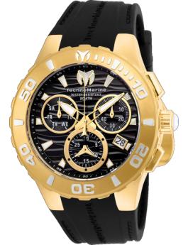 TechnoMarine Cruise TM-115076 Men's Watch - Quartz Movement - Stainless Steel with Black Dial - 44 mm