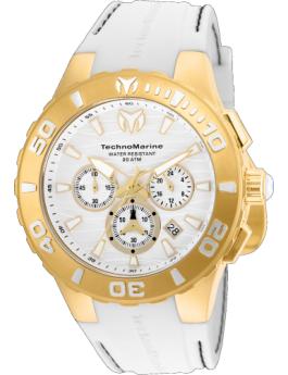 TechnoMarine Cruise TM-115077 Reloj de Hombre - Movimiento de Cuarzo - Acero Inoxidable con Esfera Blanca - 44 mm