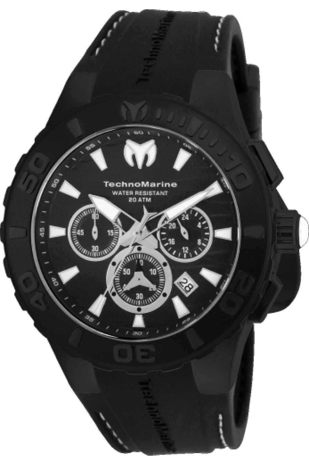 TechnoMarine Cruise TM-115081 Herrenuhr - Quarzwerk - Edelstahl mit schwarzem Zifferblatt - 44 mm