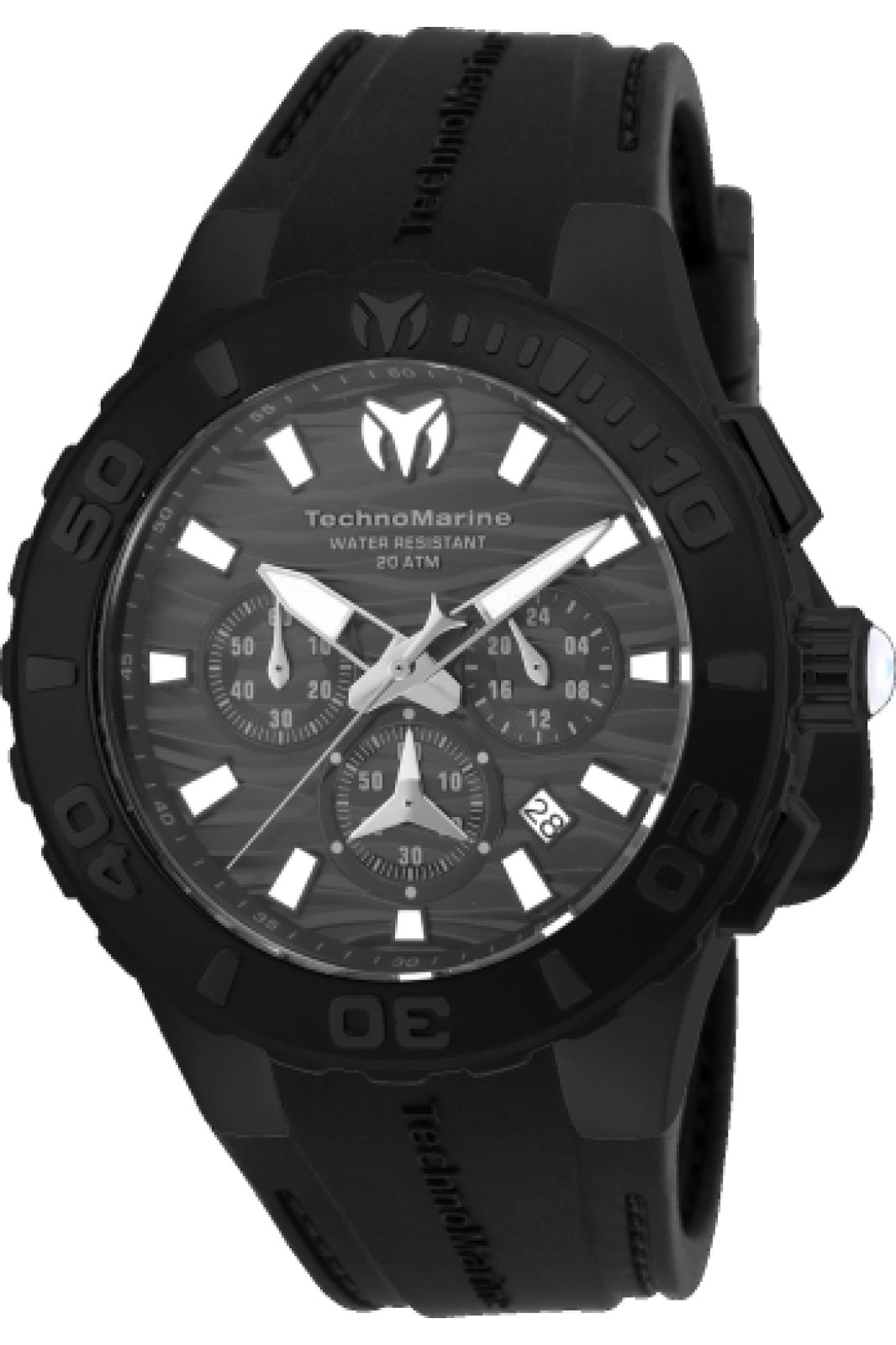 TechnoMarine Cruise TM-115082 Herrenuhr - Quarzwerk - Edelstahl mit schwarzem Zifferblatt - 44 mm