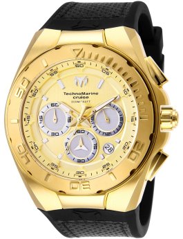 TechnoMarine Cruise TM-117004 Reloj para Hombre - Movimiento de Cuarzo - Acero Inoxidable con Esfera Dorada - 45 mm