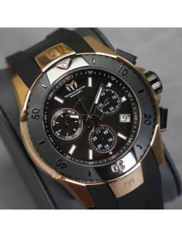 TechnoMarine UF6 TM-616005 Reloj para Hombre - Movimiento de Cuarzo - Acero Inoxidable con Esfera Negra - 48 mm