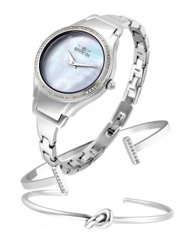 Invicta Angel 28504 Damen Uhr - Quarzwerk - Edelstahl mit silbernem Zifferblatt - 29 mm