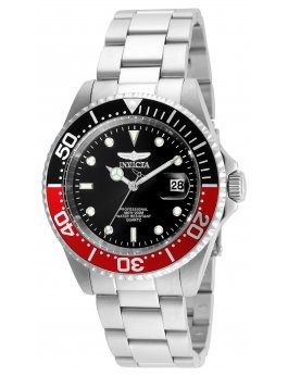 Invicta Pro Diver 24945 Men's Watch - Quartz Movement - Stainless Steel with Black Dial - 40 mm
