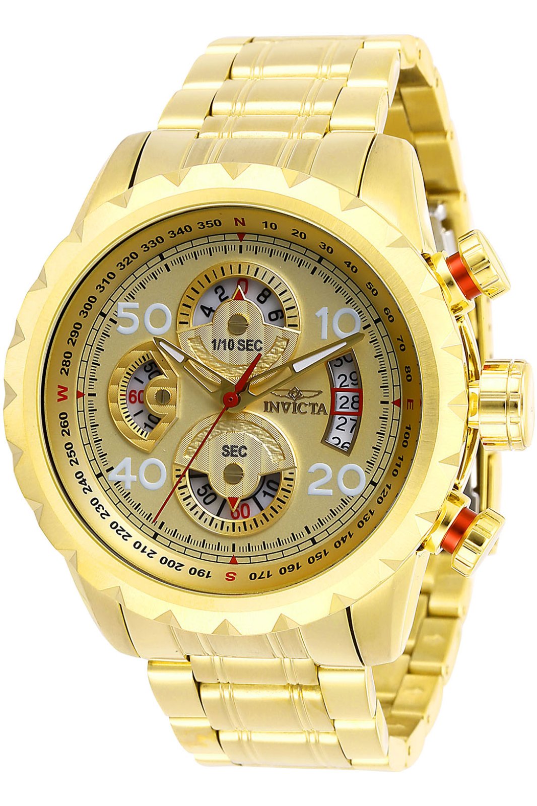 Invicta Aviator Orologio Uomo 48 Mm – Acciaio Inox, Movimento Al Quarzo, Quadrante Blu, Impermeabile 10 Bar