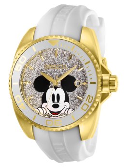 Invicta Disney - Mickey Mouse 27379 Reloj de Mujer - Movimiento de Cuarzo - Acero Inoxidable con Esfera Plateada - 38 mm