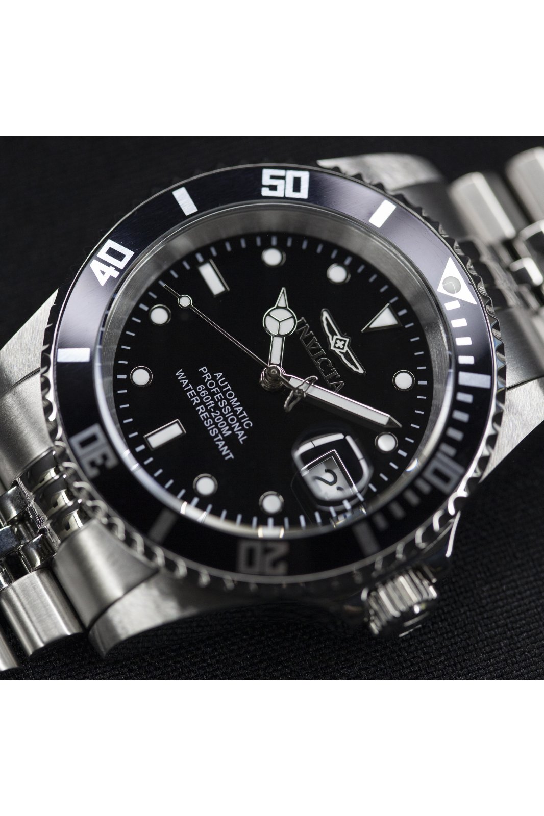 Invicta Pro Diver 30094 Orologio Uomo Automatico, Cassa In Acciaio 42 Mm, Quadrante Nero, Movimento Meccanico A Carica Automatica, Resistenza 20 Bar (200 Metri)