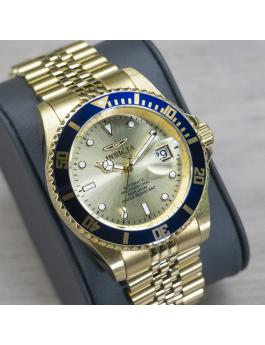 Invicta Pro Diver 29185 Herrenuhr - Automatikwerk - Edelstahl mit goldenem Zifferblatt - 42 mm