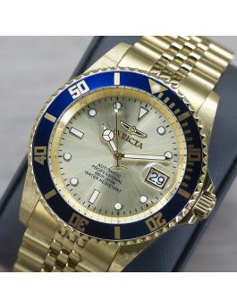 Invicta Pro Diver 29185 Herrenuhr - Automatikwerk - Edelstahl mit goldenem Zifferblatt - 42 mm