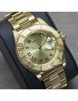 Invicta Pro Diver 12820 Dameshorloge - Quartz Uurwerk - Roestvrij Staal met Gouden Wijzerplaat - 40 mm