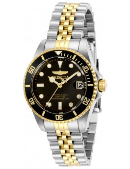 Invicta Pro Diver 29189 Reloj de Mujer - Movimiento de Cuarzo - Acero Inoxidable con Esfera Negra - 34 mm